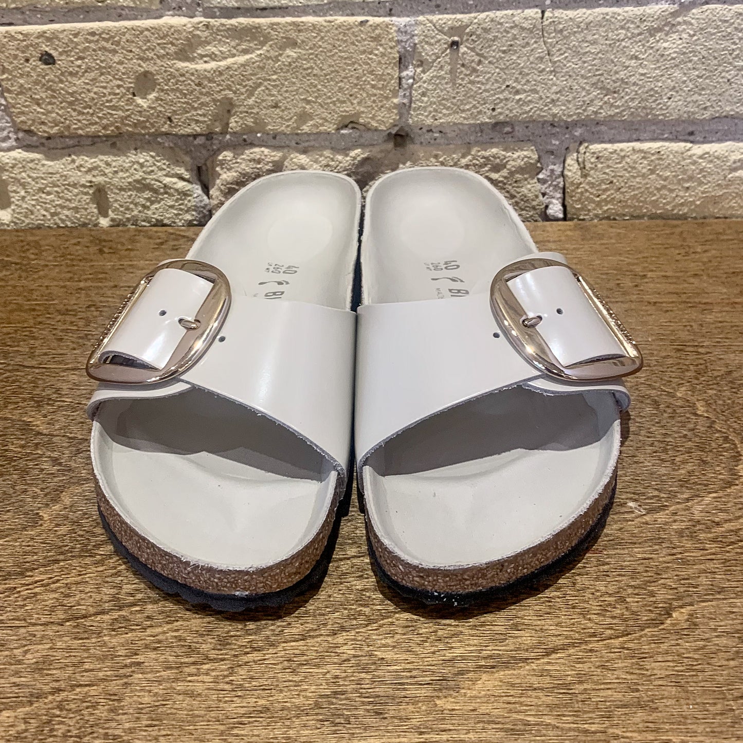 Madrid Big Buckle High Shine Oyster - shoostore