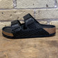 Arizona Woven Embossed Black Leather - shoostore