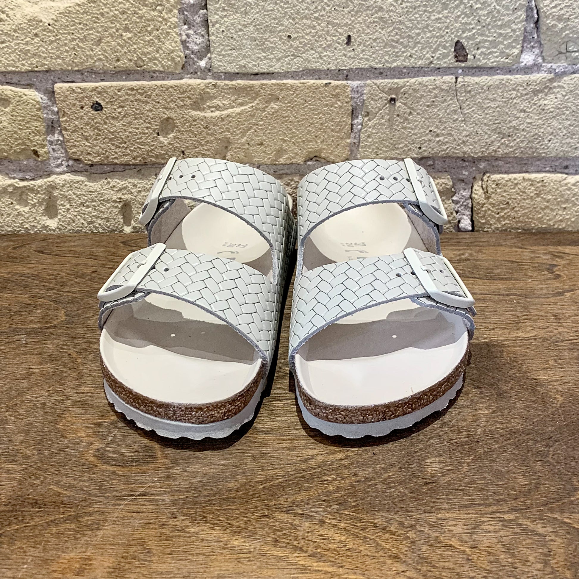 Arizona Woven Embossed Ecru Leather - shoostore