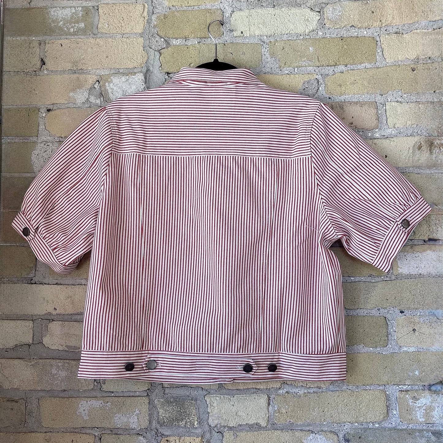 Fate Striped Denim Cropped Jacket - shoostore
