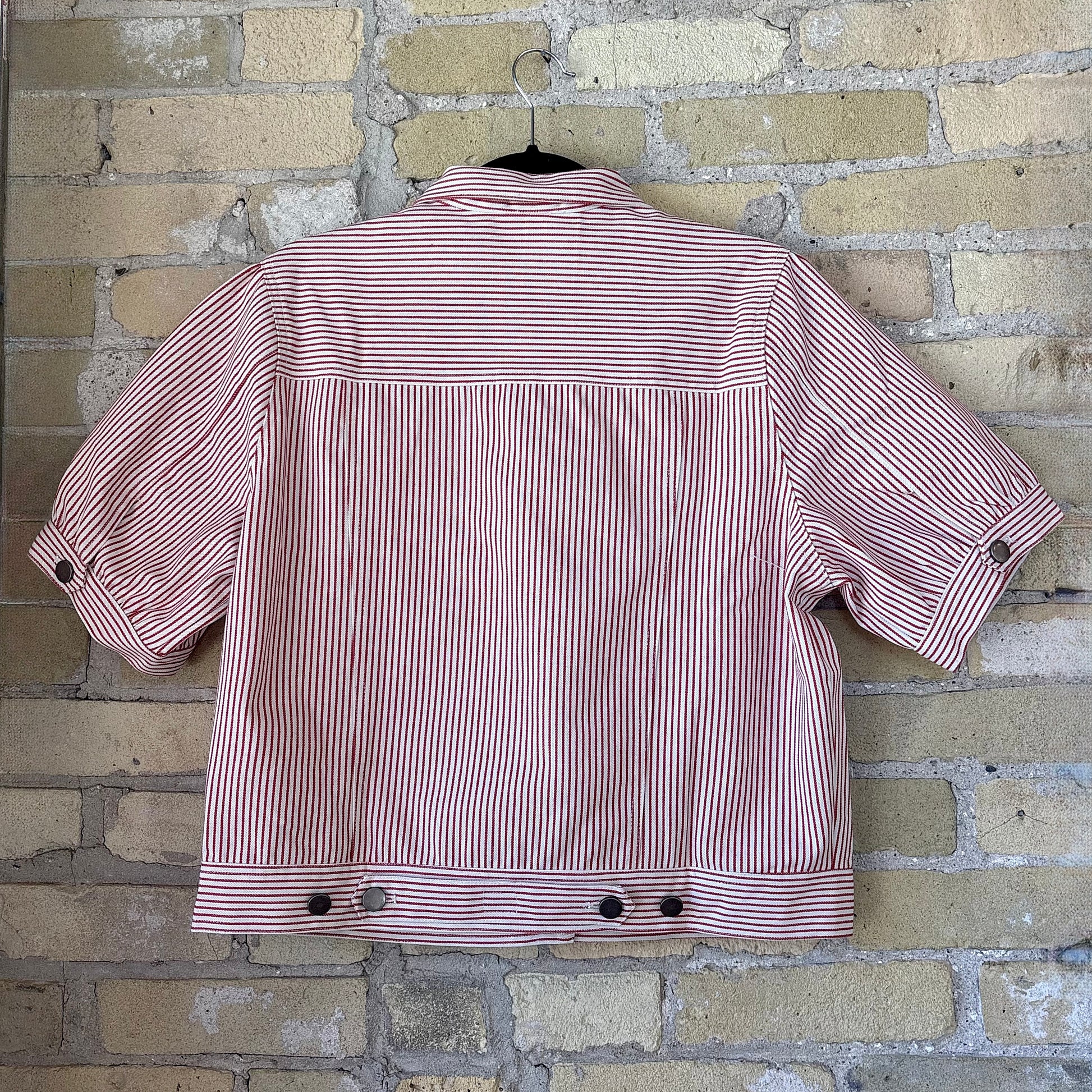 Fate Striped Denim Cropped Jacket - shoostore