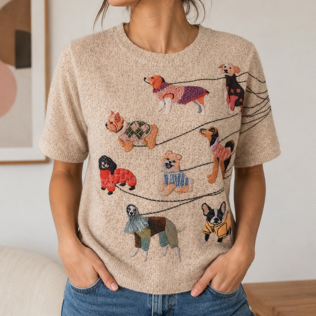 Fate Dog Short Sleeved Sweater