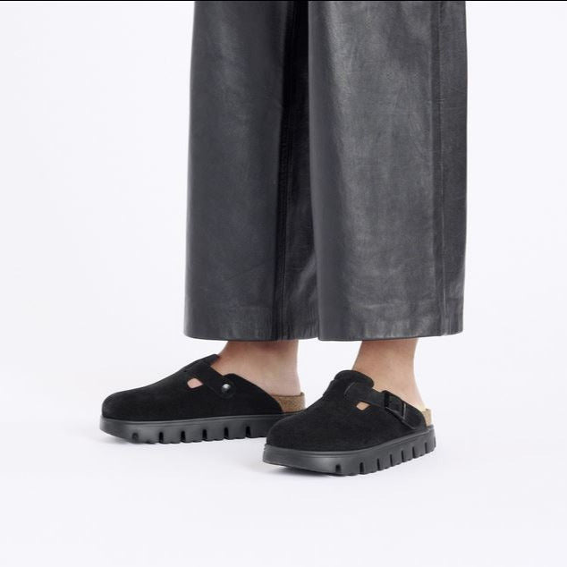 Birkenstock Boston Chunky Suede Black/Black