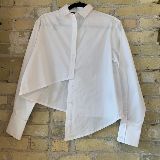 Article X Asymmetric Button Down White