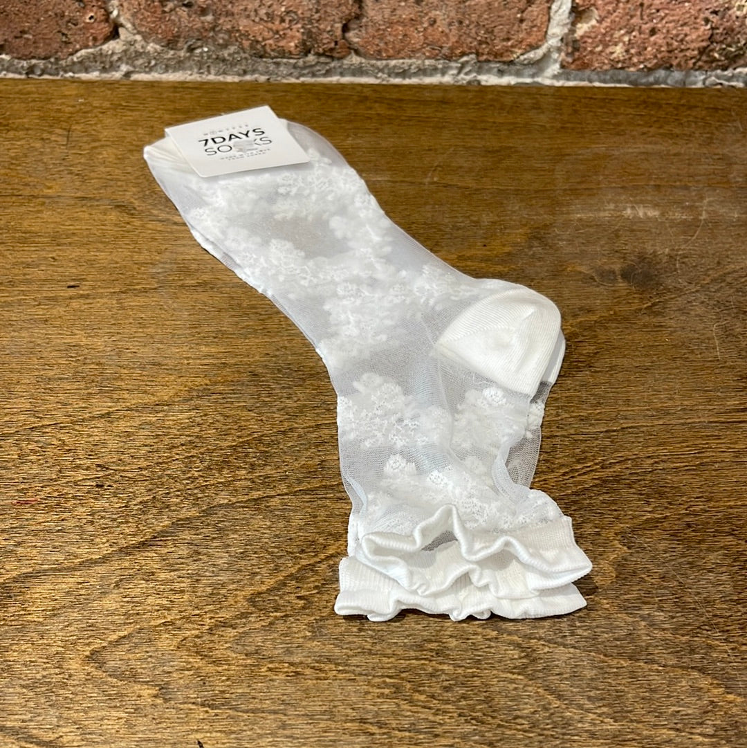 See-Through Fleur Crew Socks