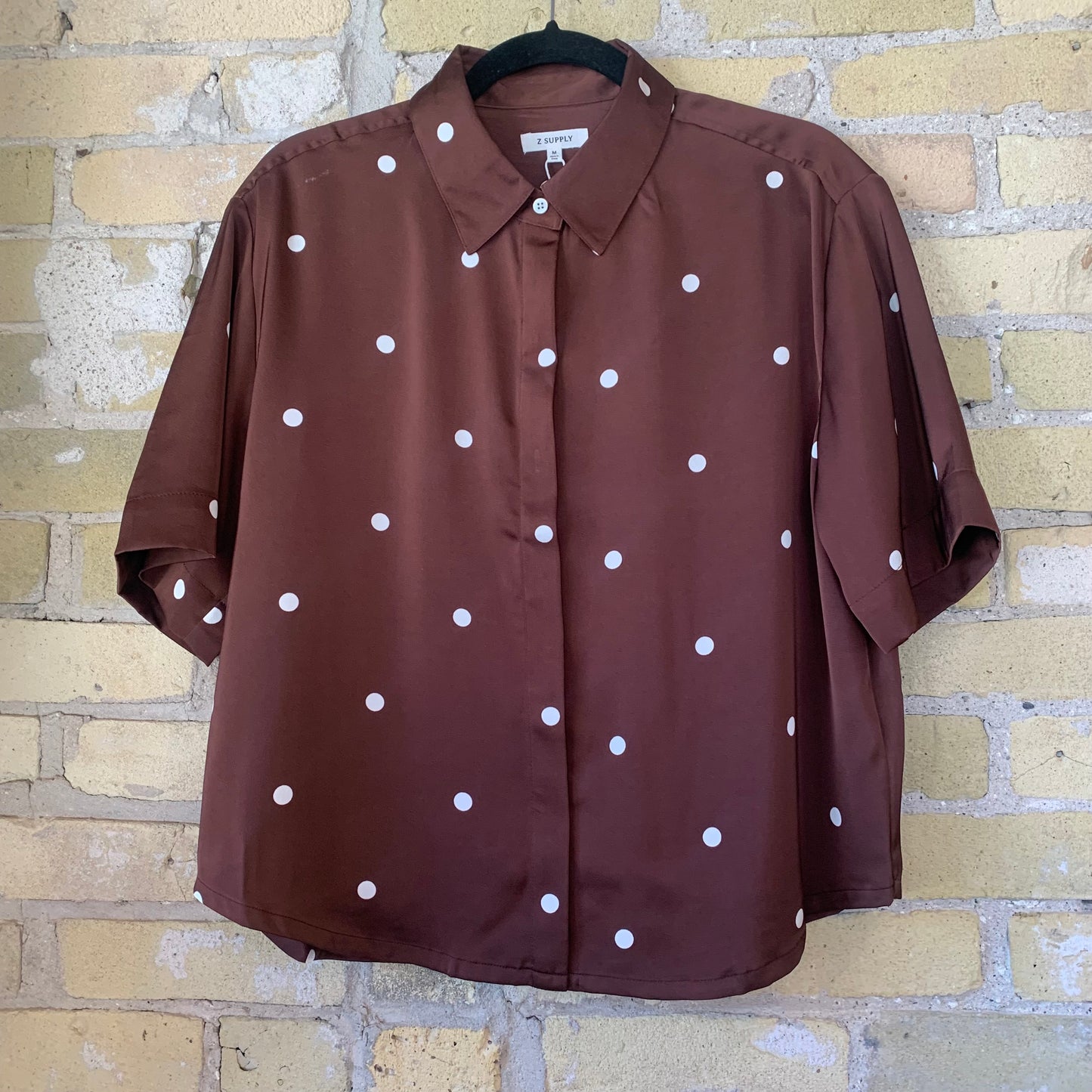 Z Supply Mari Button Up Dot Top