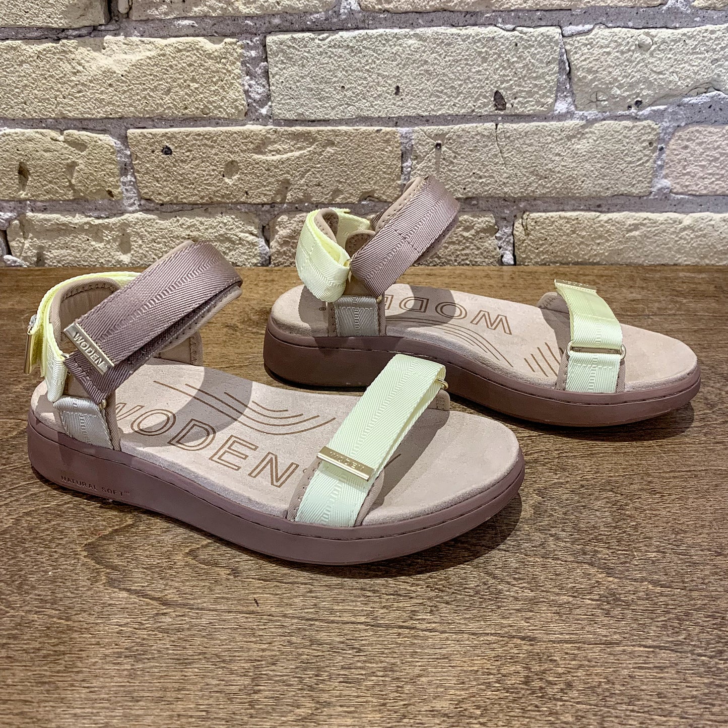 Woden Line Tricolor Sandals Taupe Multi - shoostore