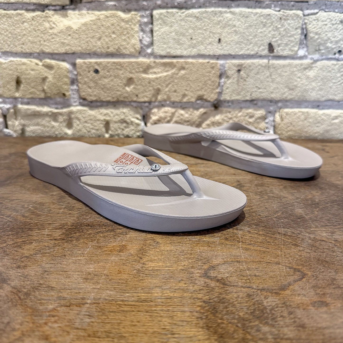 Archies Crystal Taupe - Arch Support Flip Flops