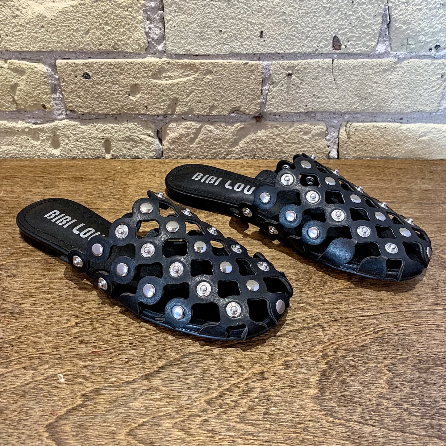 Bibi Lou Alexa Grommet Studded Mule