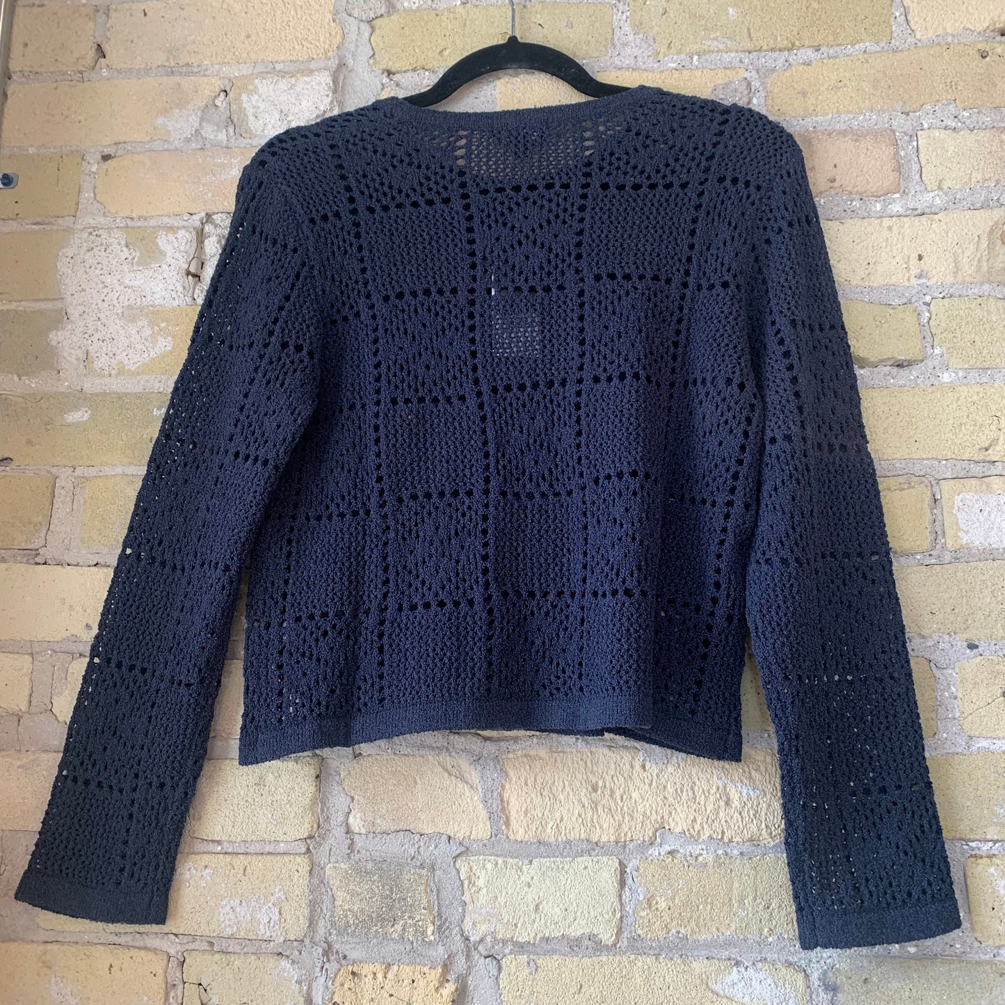 Current Air Open Knit Cardigan Navy