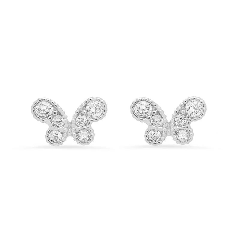 Jen Hansen Tiny Butterfly Studs Silver