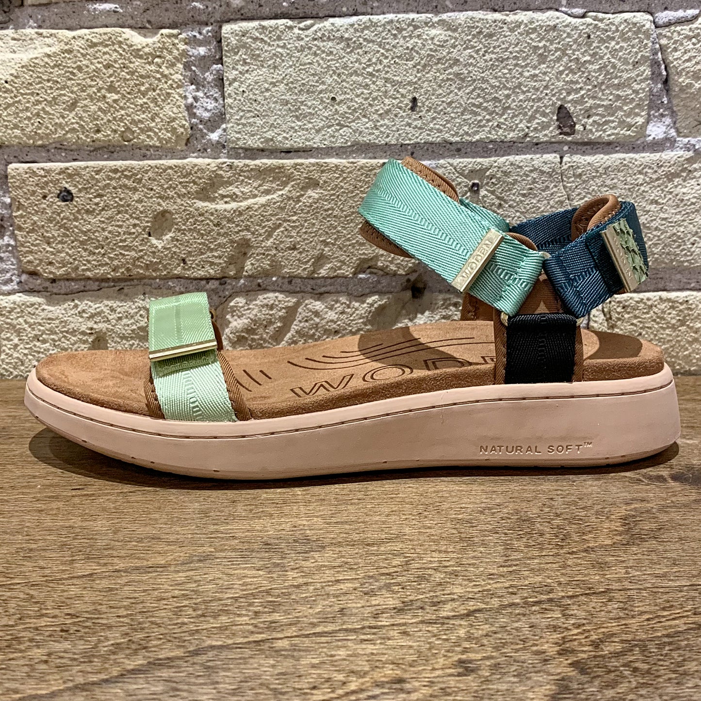 Woden Line Sandals Green Apple Multi