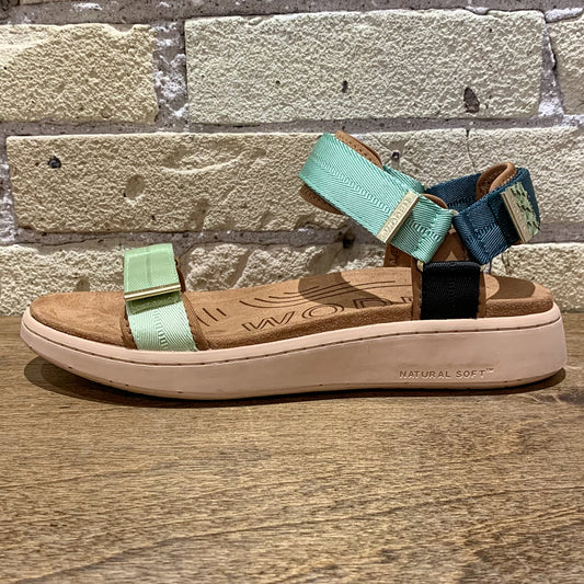 Woden Line Sandals Green Apple Multi