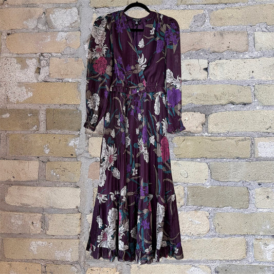 Current Air Wine Floral Midi Dress