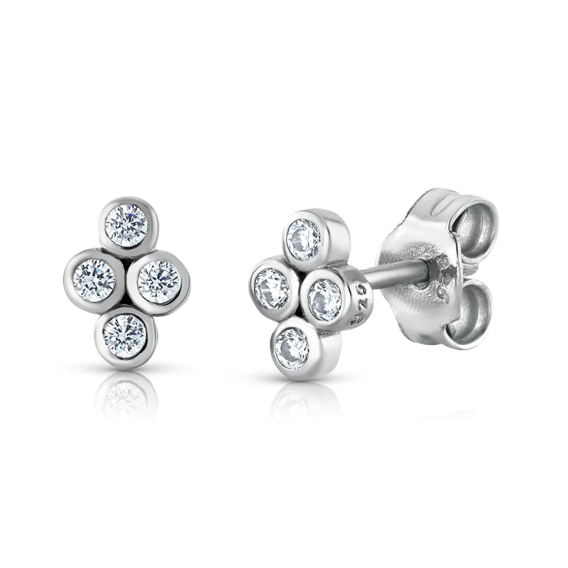 Jen Hansen Cluster Cz Studs Silver