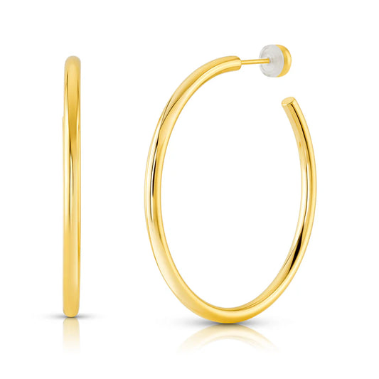 Jen Hansen 50mm Hollow Hoop Earrings, Gold