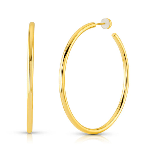 Jen Hansen 60mm Hollow Hoop Earrings, Gold