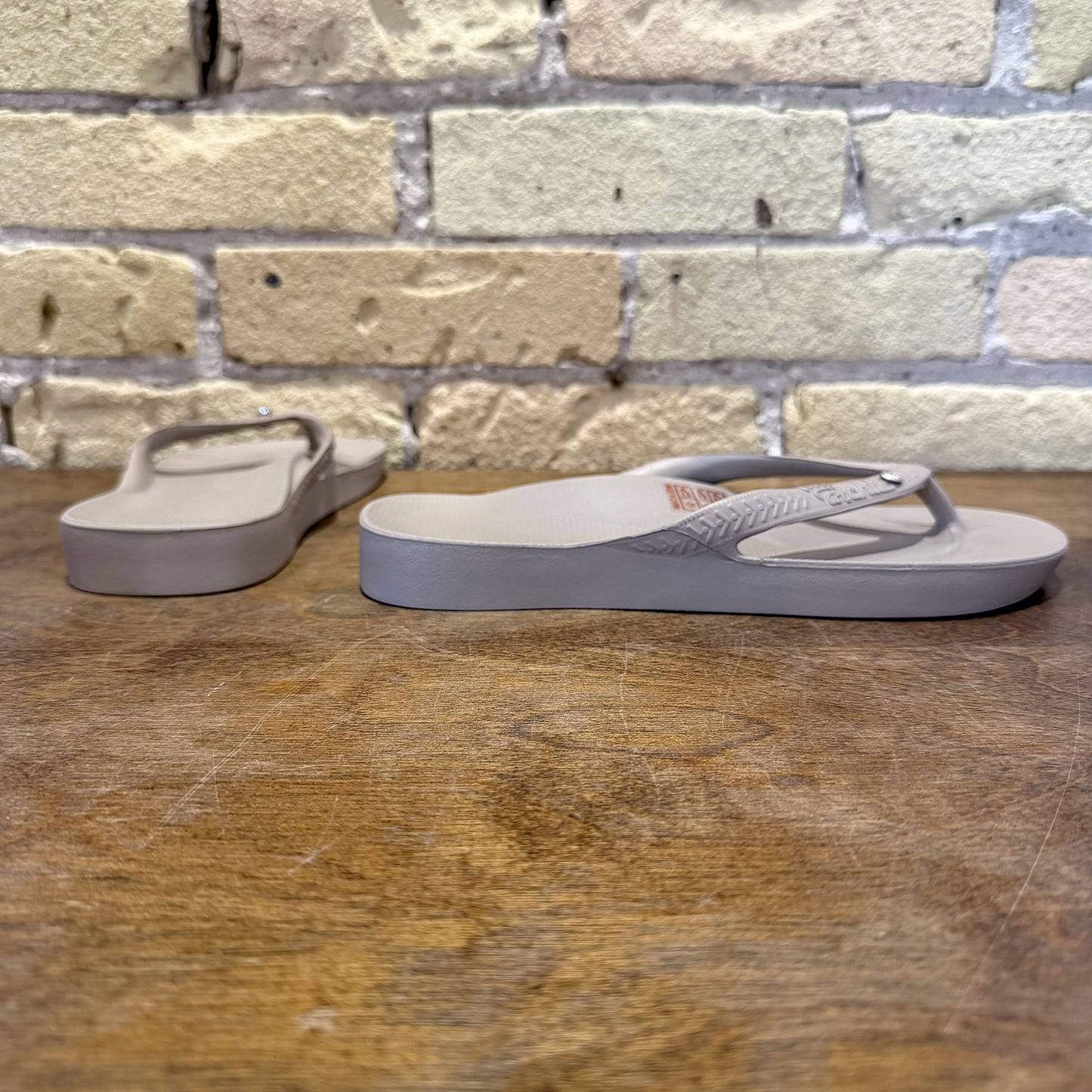 Archies Crystal Taupe - Arch Support Flip Flops