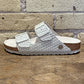 Arizona Woven Embossed Ecru Leather - shoostore
