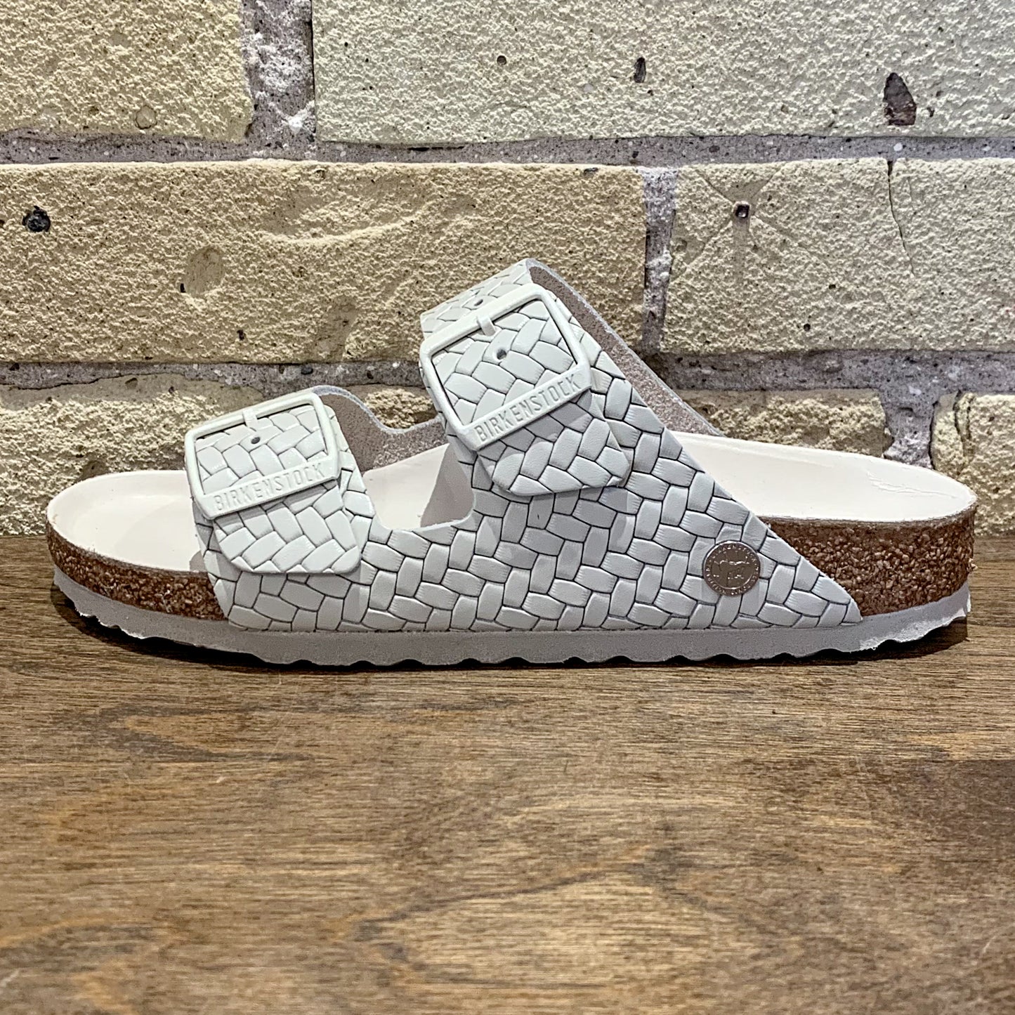Arizona Woven Embossed Ecru Leather - shoostore