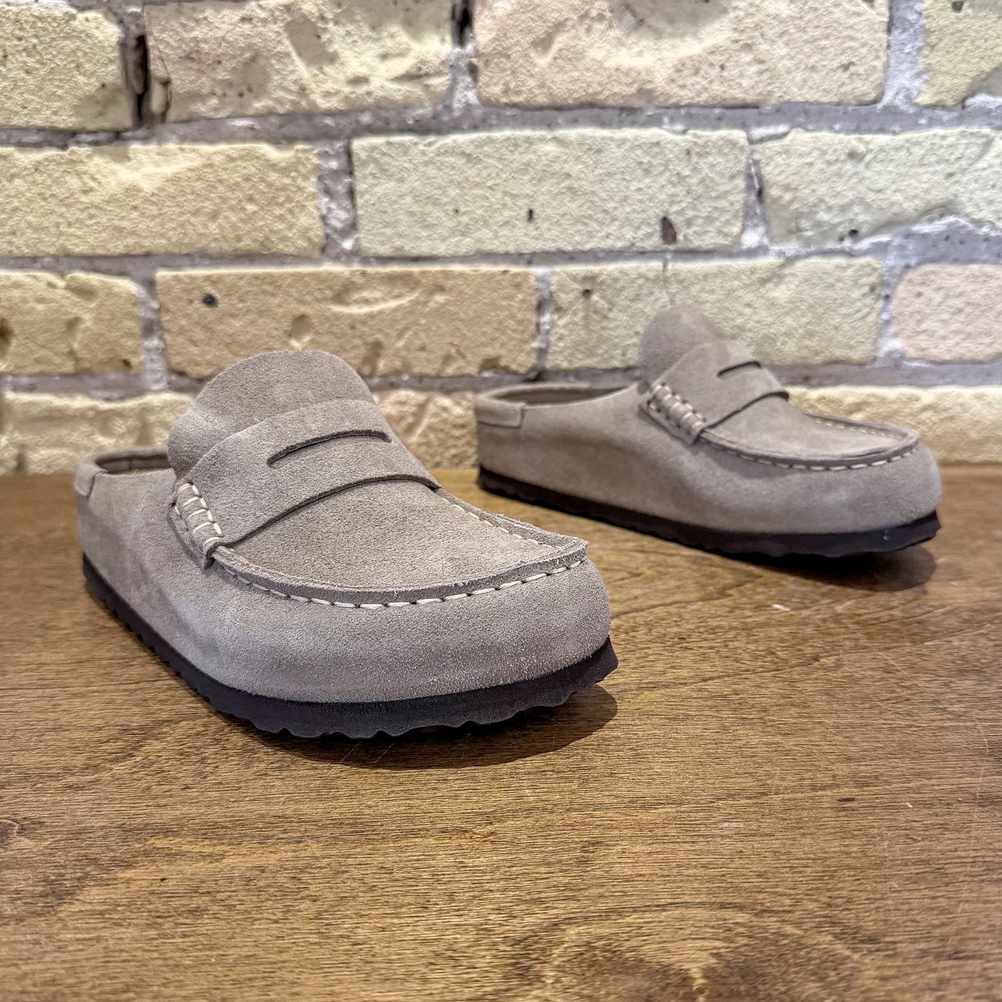 Birkenstock Naples Slide Taupe Suede
