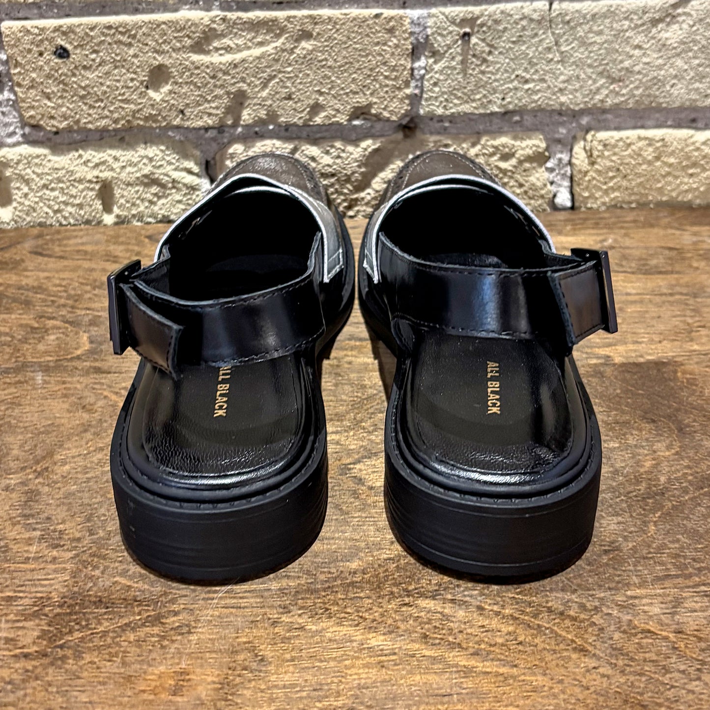 All Black Penny Sling - shoostore