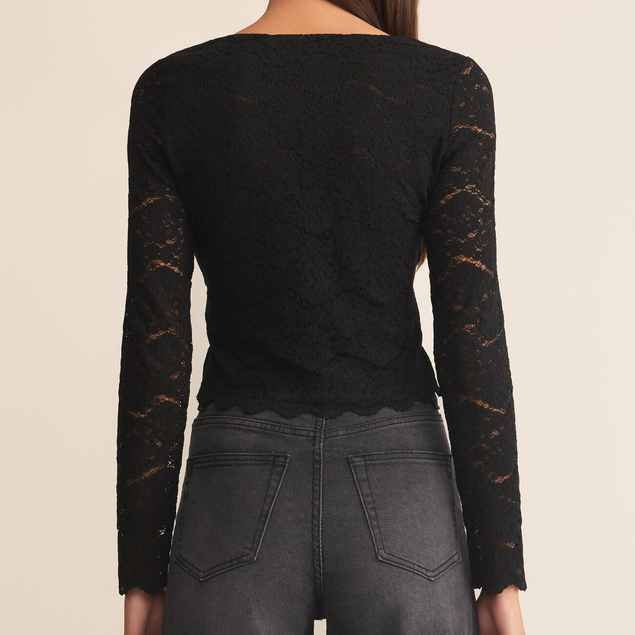 Z Supply Aurora Lace Top Black