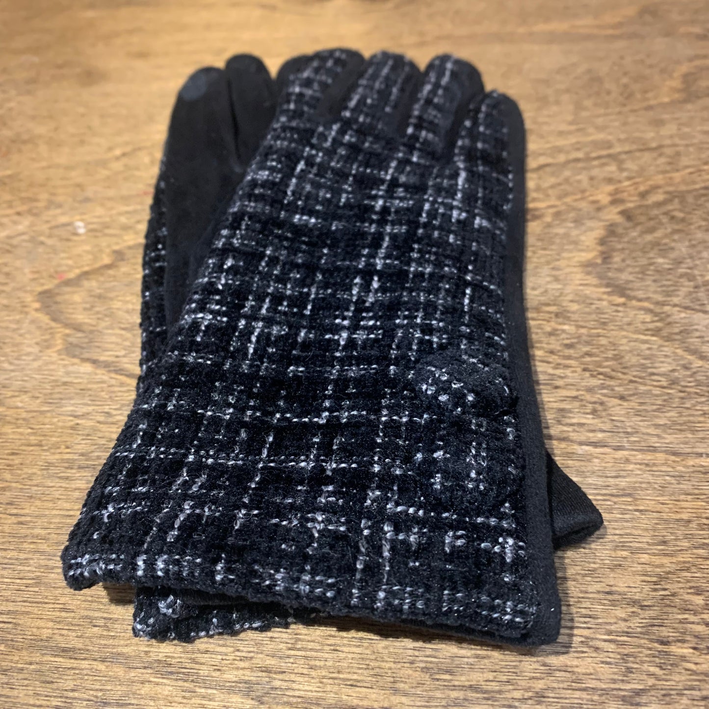 Plaid Pattern Tweed Gloves