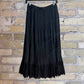 Current Air Black Long Skirt with Lace Detail