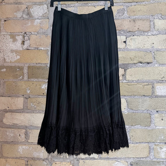 Current Air Black Long Skirt with Lace Detail