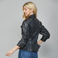 Fate Faux Leather 3/4 Sleeve Jacket Black
