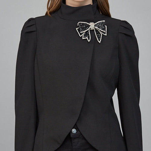 Fate Black Jacket With Beaded Bow