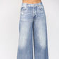 Fate Wide Leg Denim Print Pants - shoostore