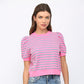 Fate Striped Puff Sleeve Top