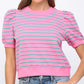 Fate Striped Puff Sleeve Top