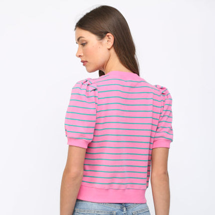 Fate Striped Puff Sleeve Top