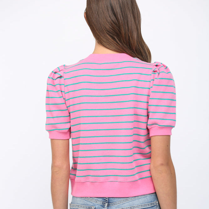 Fate Striped Puff Sleeve Top