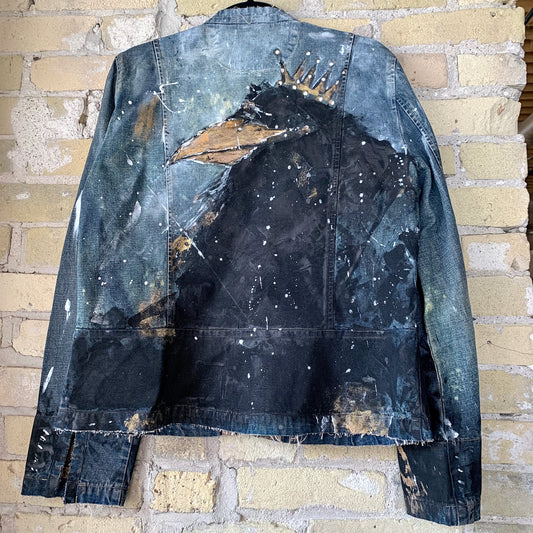 CC x Shoo Painted Dark Denim Jacket - Raven