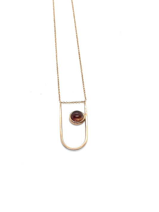 14k rose gold and pink tourmaline necklace