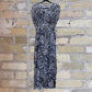 Grade & Gather Slit Skirt Dress in Black