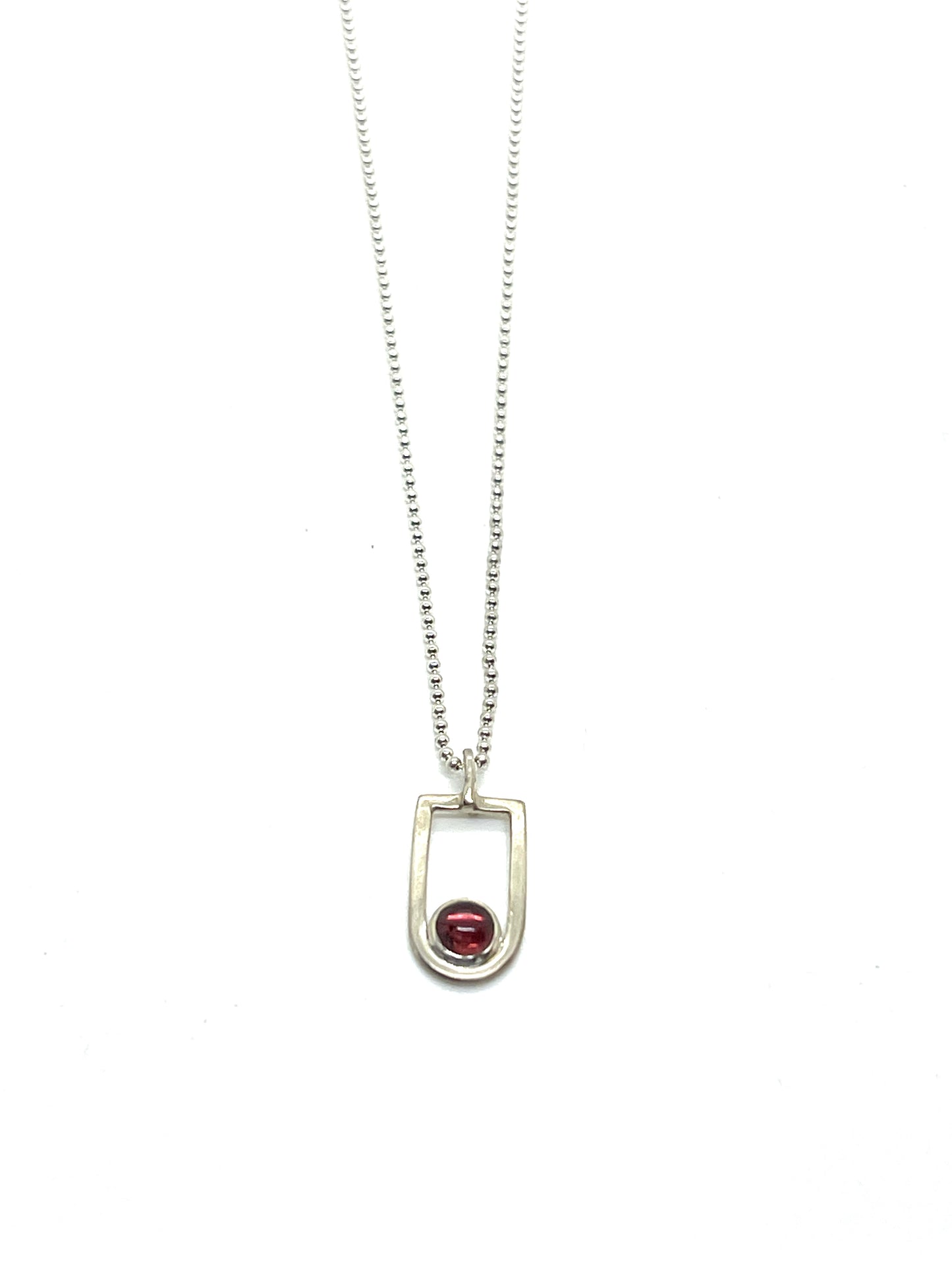 Pink tourmaline and sterling silver necklace