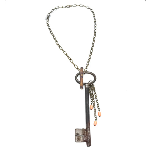 Linda Richman Giant Skeleton Key Necklace