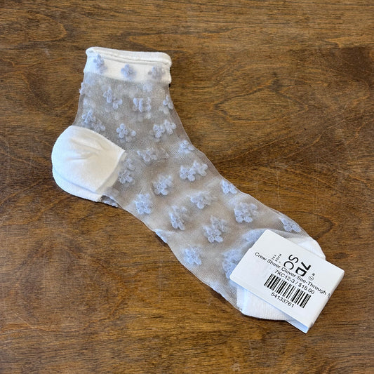 Crew Sheer Clover See-Through Socks