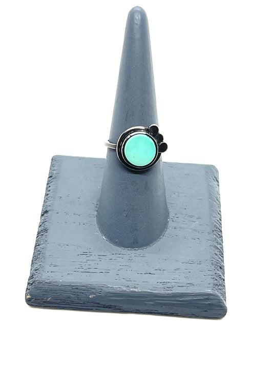 Turquoise ring in oxidized sterling silver