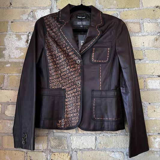 Gearhead  "Words Hold Power" Leather Blazer