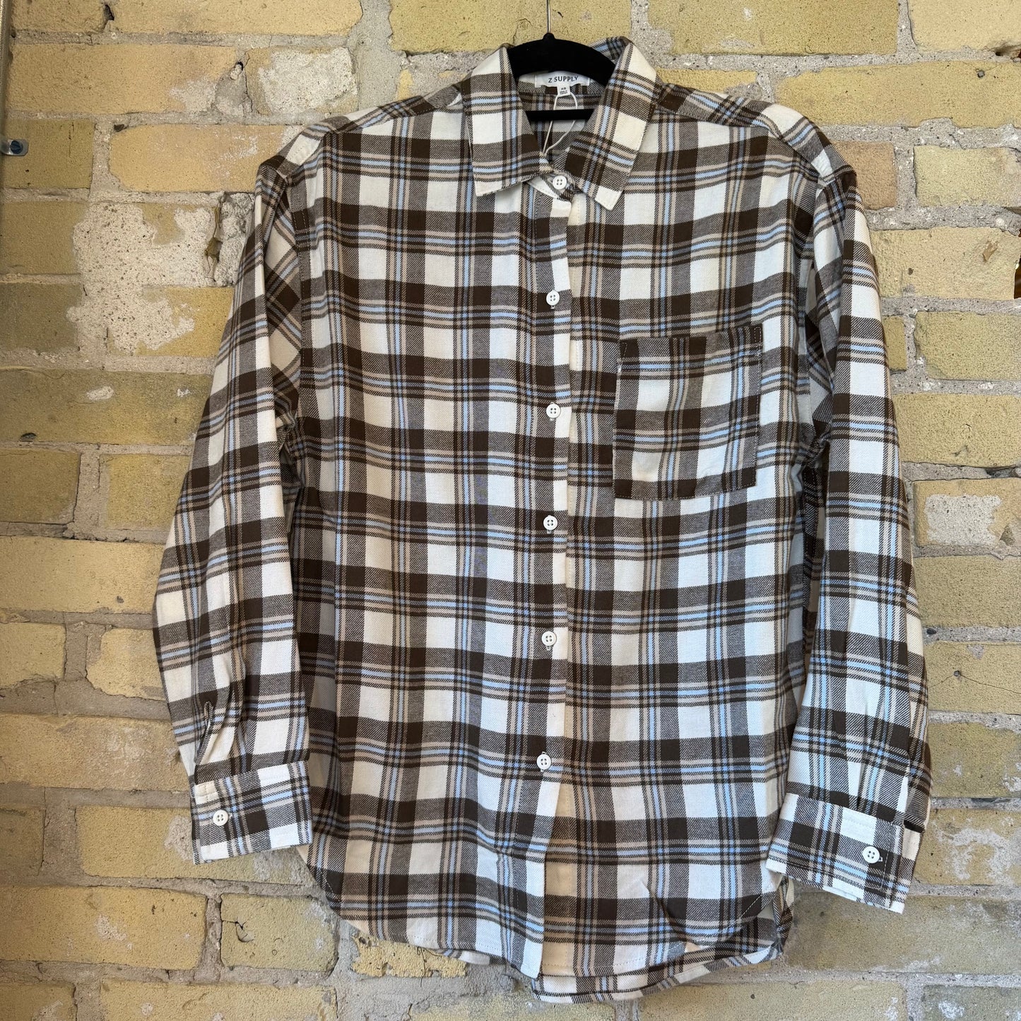 River Plaid Button Up Cocoa Bean - shoostore
