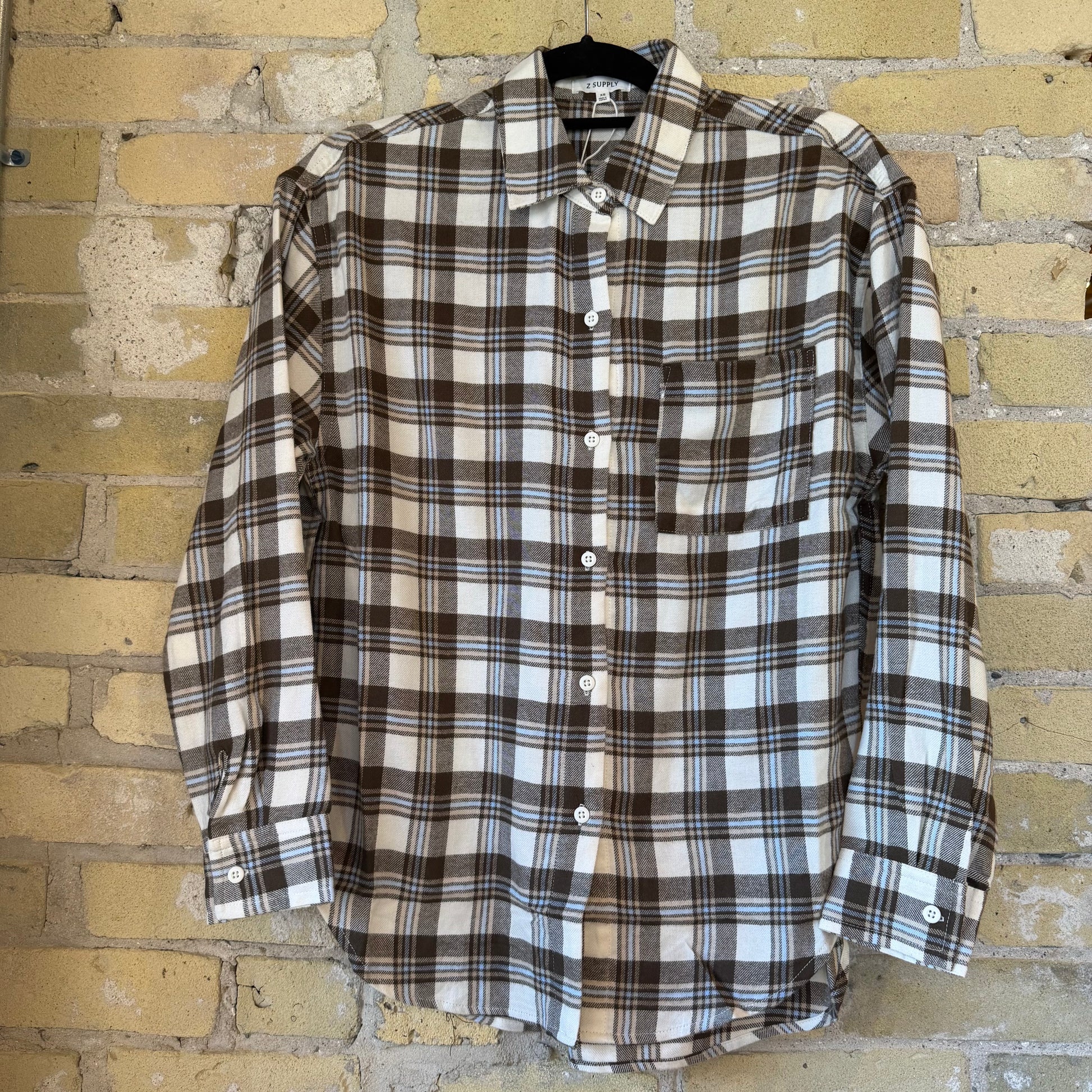 River Plaid Button Up Cocoa Bean - shoostore