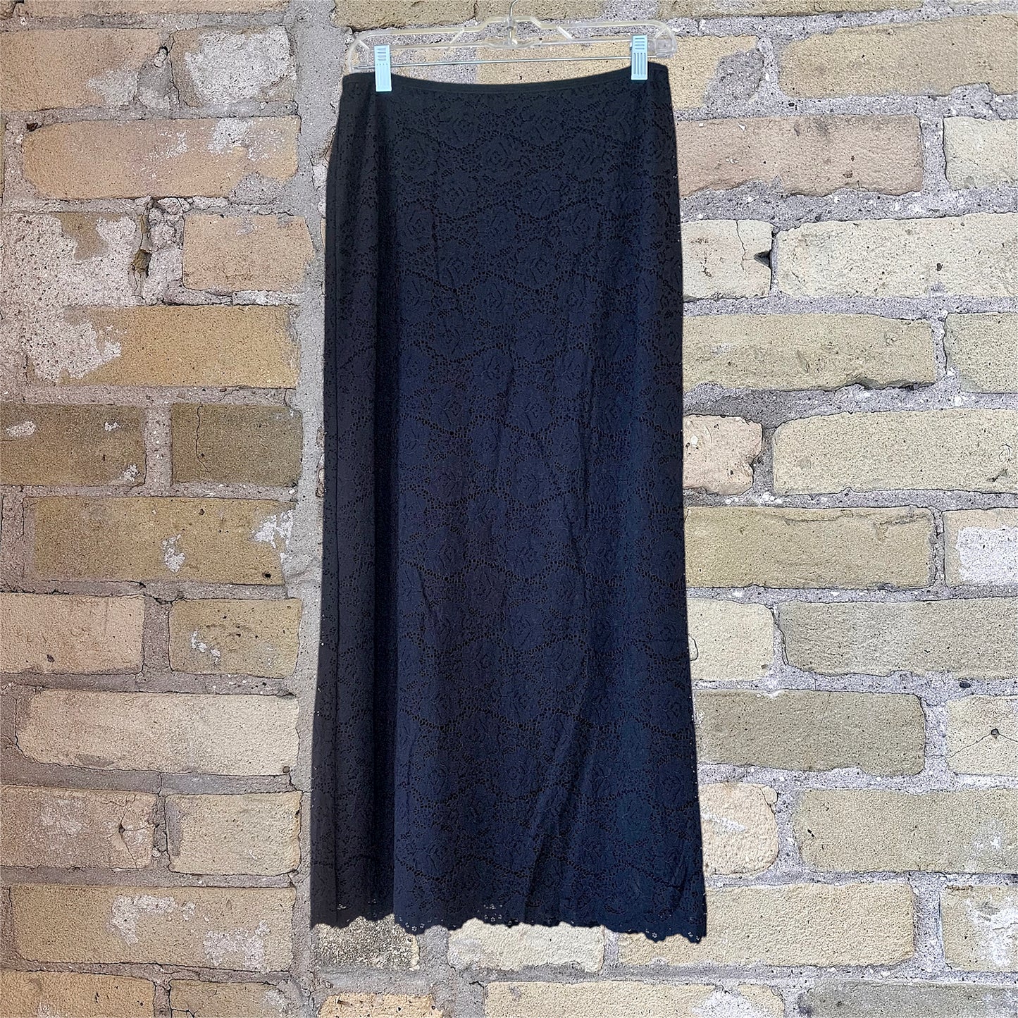 Via Lace Midi Skirt Black