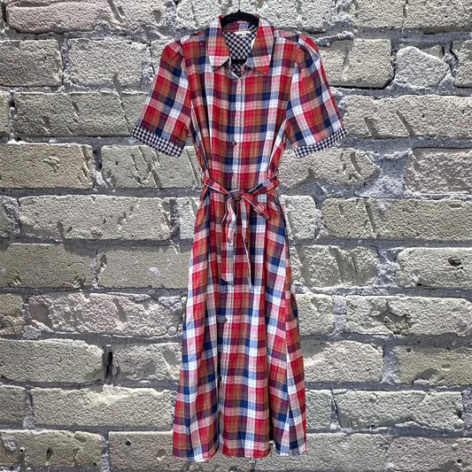 Jodifl Navy Check Shirt Dress