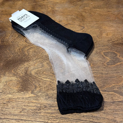 Crew Sheer Lace See-Through Socks